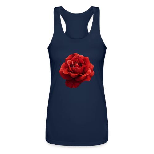 Rose: Crimson Dew Bloom - Women’s Performance Racerback Tank Top