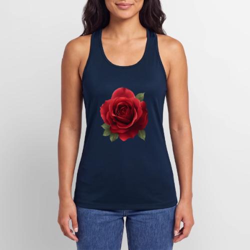 Rose: Crimson Bloom Elegance - Women’s Performance Racerback Tank Top