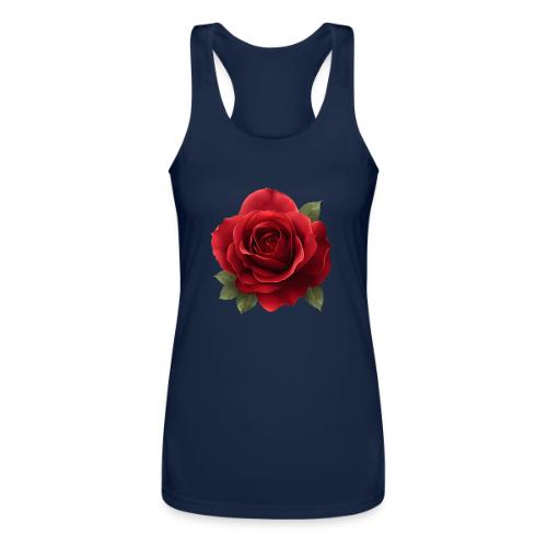 Rose: Crimson Bloom Elegance - Women’s Performance Racerback Tank Top