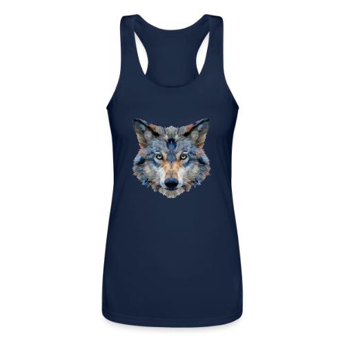 Wolf: Chromatic Wild Gaze - Women’s Performance Racerback Tank Top