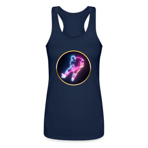 Hockey: Neon Ice Striker - Women’s Performance Racerback Tank Top