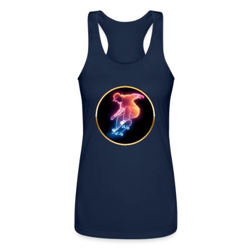 Skateboarding: Golden Trick Rider - Women’s Performance Racerback Tank Top