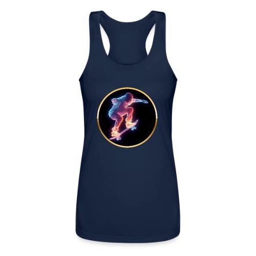 Skateboarding: Neon Skate Orbit - Women’s Performance Racerback Tank Top