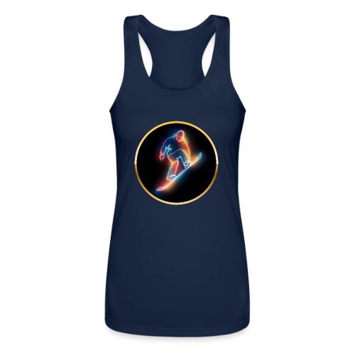 Golden Neon Snowboard - Women’s Performance Racerback Tank Top