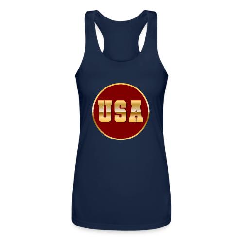 Golden USA Seal - Women’s Performance Racerback Tank Top