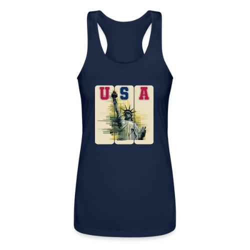 Art illustration of the Statue of Liberty - Women’s Performance Racerback Tank Top