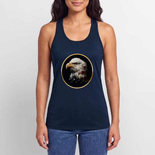 America: Golden Freedom Crest - Women’s Performance Racerback Tank Top