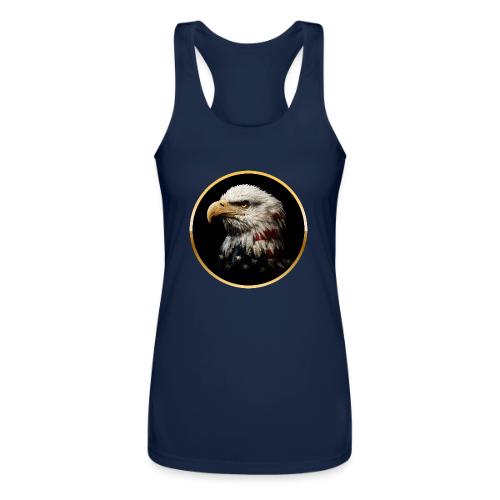 America: Golden Freedom Crest - Women’s Performance Racerback Tank Top