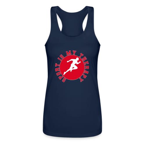 Sport Is My Therapy – Running Motivation Badge - Women’s Performance Racerback Tank Top