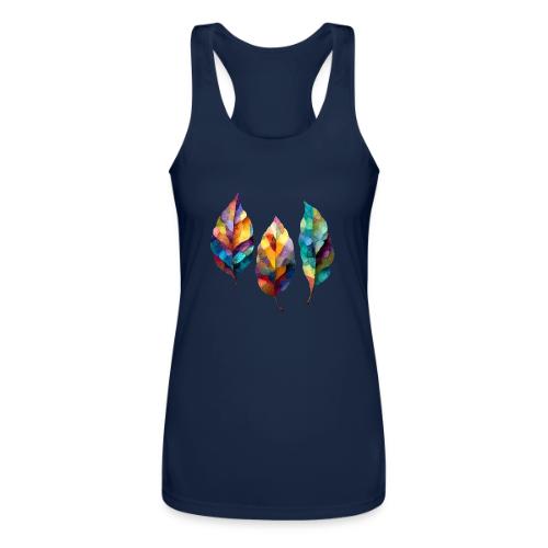 Art: Colorful Leaf Harmony - Women’s Performance Racerback Tank Top