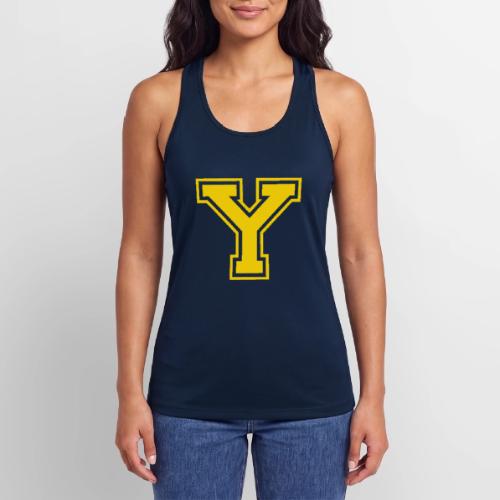 Letter Y – Capital Athletic Alphabet Monogram - Women’s Performance Racerback Tank Top