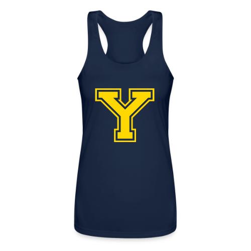 Letter Y – Capital Athletic Alphabet Monogram - Women’s Performance Racerback Tank Top
