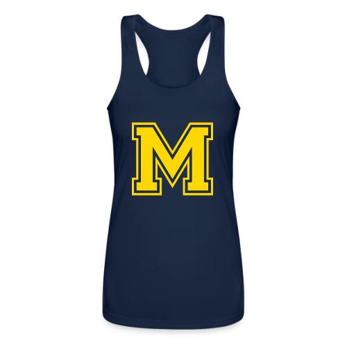 Letter M – Capital Athletic Alphabet Monogram - Women’s Performance Racerback Tank Top