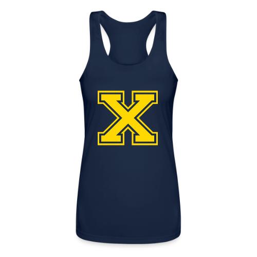 Letter X – Capital Athletic Alphabet Monogram - Women’s Performance Racerback Tank Top