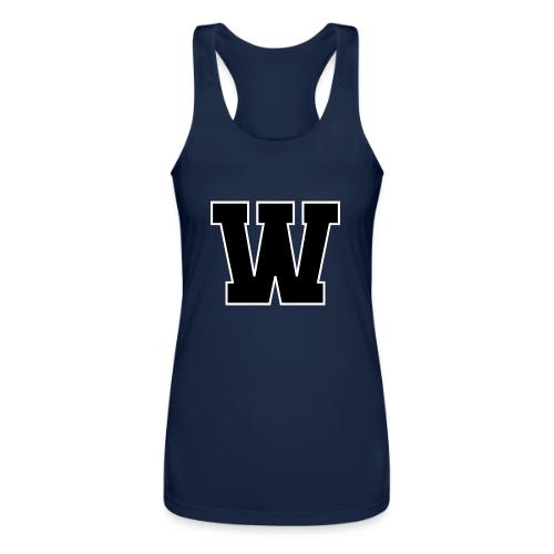 Varsity Letter W Collegiate Font Design - Women’s Performance Racerback Tank Top