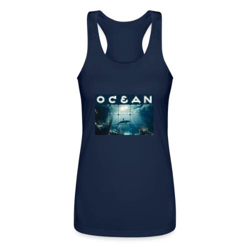 Ocean: Dolphin’s Serenity - Women’s Performance Racerback Tank Top