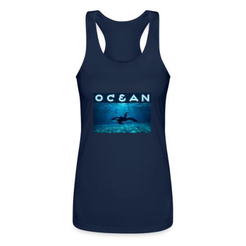 Ocean: Orca in Motion - Women’s Performance Racerback Tank Top