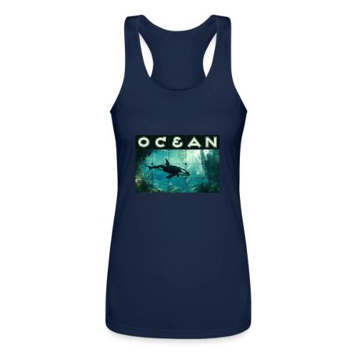 Ocean: Silent Hunter - Women’s Performance Racerback Tank Top