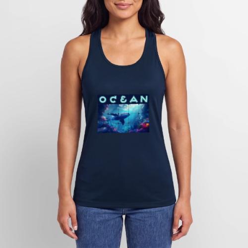 Ocean: Whale’s Path - Women’s Performance Racerback Tank Top