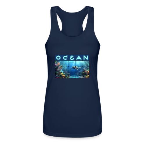Ocean: Turtle Drift - Women’s Performance Racerback Tank Top