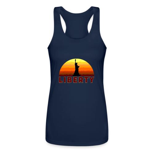 USA: Sunset Liberty Bold - Women’s Performance Racerback Tank Top