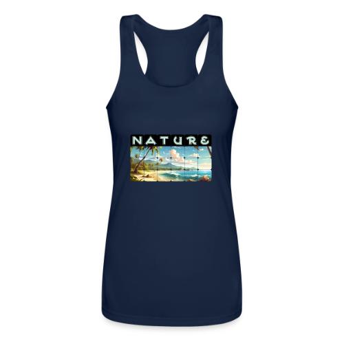 Nature: Sun-Kissed Shore - Women’s Performance Racerback Tank Top