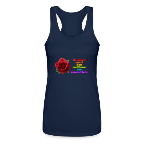 Thank You Educator: Pink and Rainbow Message - Women’s Performance Racerback Tank Top