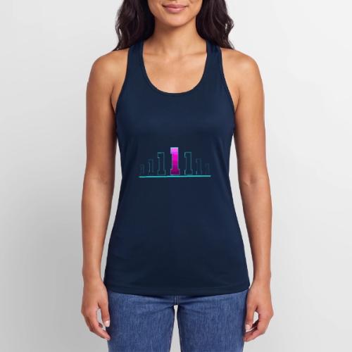 Number 1 in Magenta: Varsity Font - Women’s Performance Racerback Tank Top