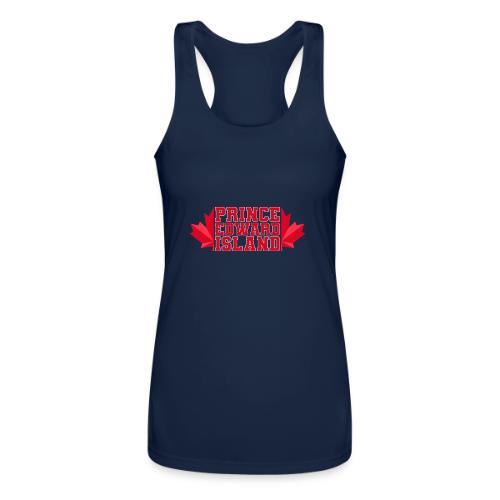 Prince Edward Island with maple leaf - Women’s Performance Racerback Tank Top