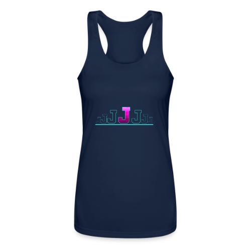Letter J – Capital Varsity Alphabet Monogram - Women’s Performance Racerback Tank Top