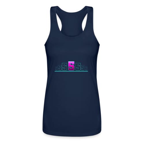 Number 5 in Magenta: Varsity Font - Women’s Performance Racerback Tank Top