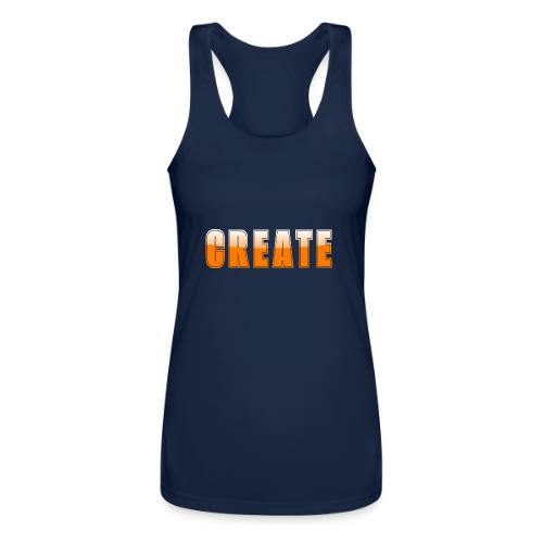 CREATE Vibrant Orange Bold Word Graphic - Women’s Performance Racerback Tank Top