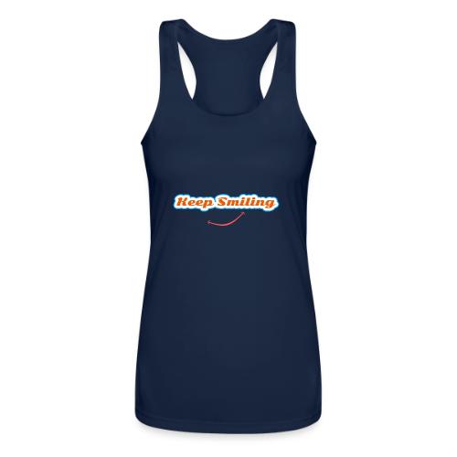 Keep Smiling Positive Vibes Graphic - Women’s Performance Racerback Tank Top