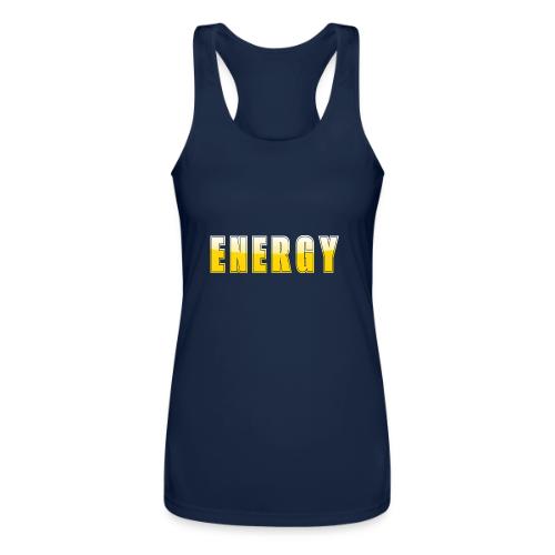 ENERGY Electric Yellow Power Word Design - Women’s Performance Racerback Tank Top