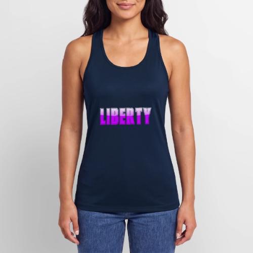 Liberty Typography Graphic Design - Women’s Performance Racerback Tank Top