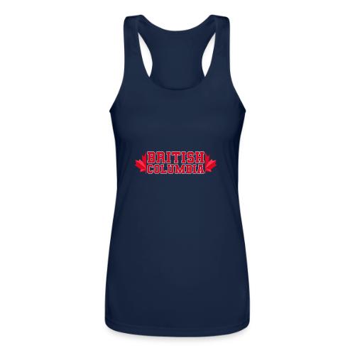 British Columbia with maple leaf - Women’s Performance Racerback Tank Top