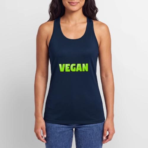 Vegan Bold Green Typography Design - Women’s Performance Racerback Tank Top