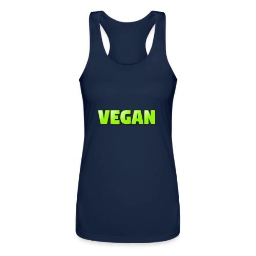 Vegan Bold Green Typography Design - Women’s Performance Racerback Tank Top