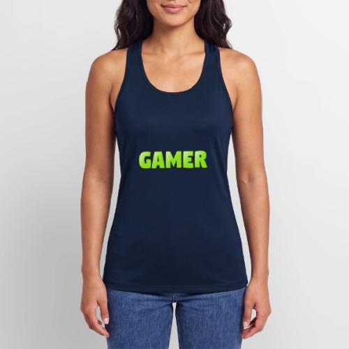 Gamer Neon Green Gaming Logo Design - Women’s Performance Racerback Tank Top