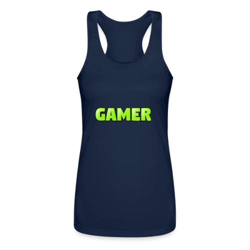 Gamer Neon Green Gaming Logo Design - Women’s Performance Racerback Tank Top