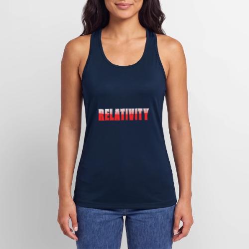 Relativity Science Typography Design - Women’s Performance Racerback Tank Top