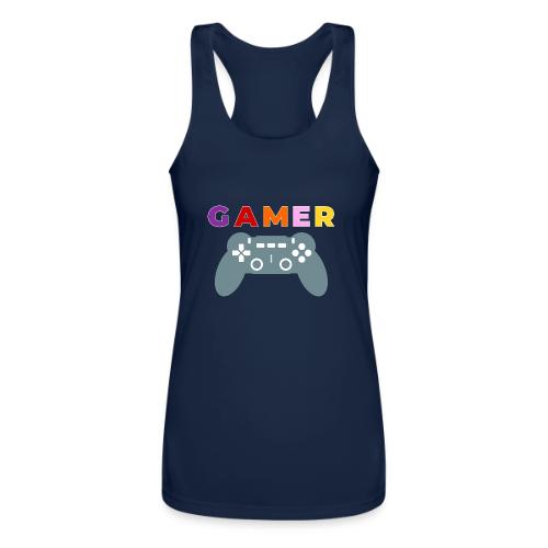 Colorful Gamer Controller Graphic - Women’s Performance Racerback Tank Top
