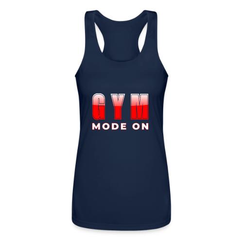Gym Mode On Fitness Typography Design - Women’s Performance Racerback Tank Top