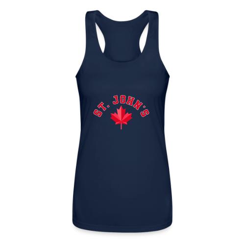 St. John's with maple leaf - Women’s Performance Racerback Tank Top