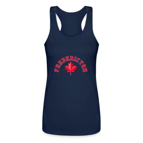 Fredericton with maple leaf - Women’s Performance Racerback Tank Top