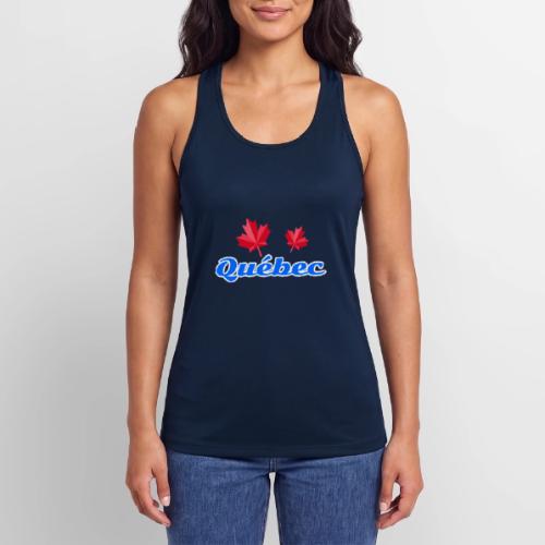 Québec with two red maple leaves - Women’s Performance Racerback Tank Top