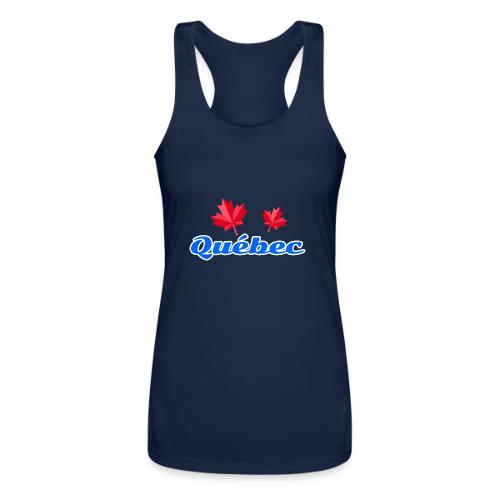 Québec with two red maple leaves - Women’s Performance Racerback Tank Top
