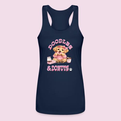 Doodles & Doughnut Cozy Dog Mom Design - Women’s Performance Racerback Tank Top