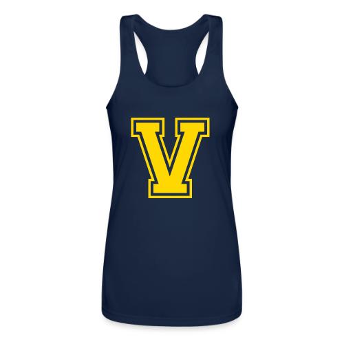 Letter V – Capital Athletic Alphabet Monogram - Women’s Performance Racerback Tank Top