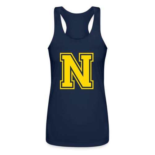 Letter N – Capital Athletic Alphabet Monogram - Women’s Performance Racerback Tank Top